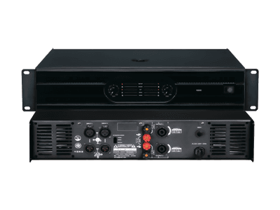 X series amplifier, front and rear view